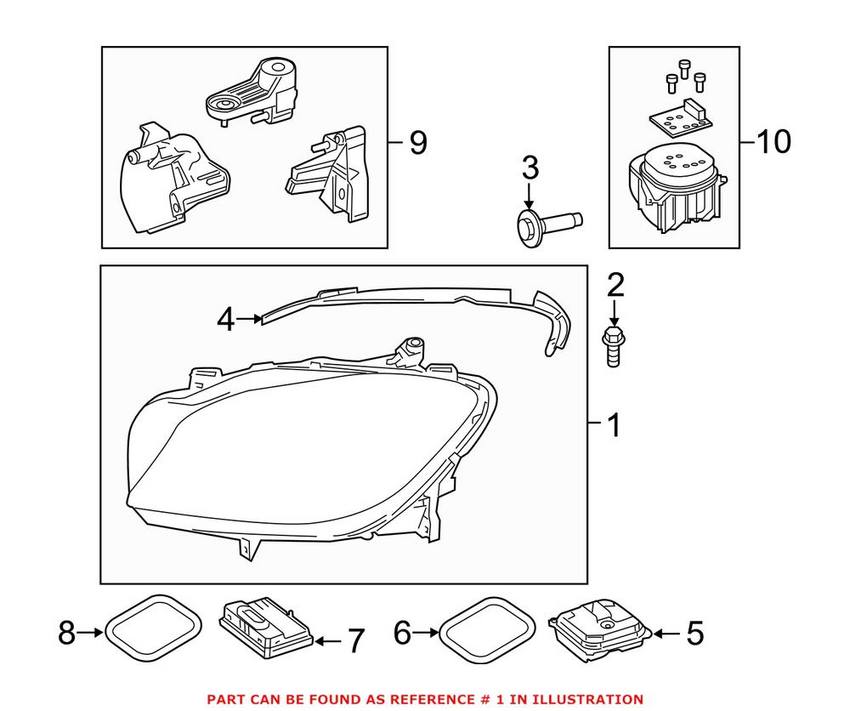 Mercedes Headlight Assembly - Driver Left 1668202700